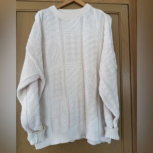 Vintage Van Heusen Cotton USA Fisherman Knit Crewneck Pullover / xlg